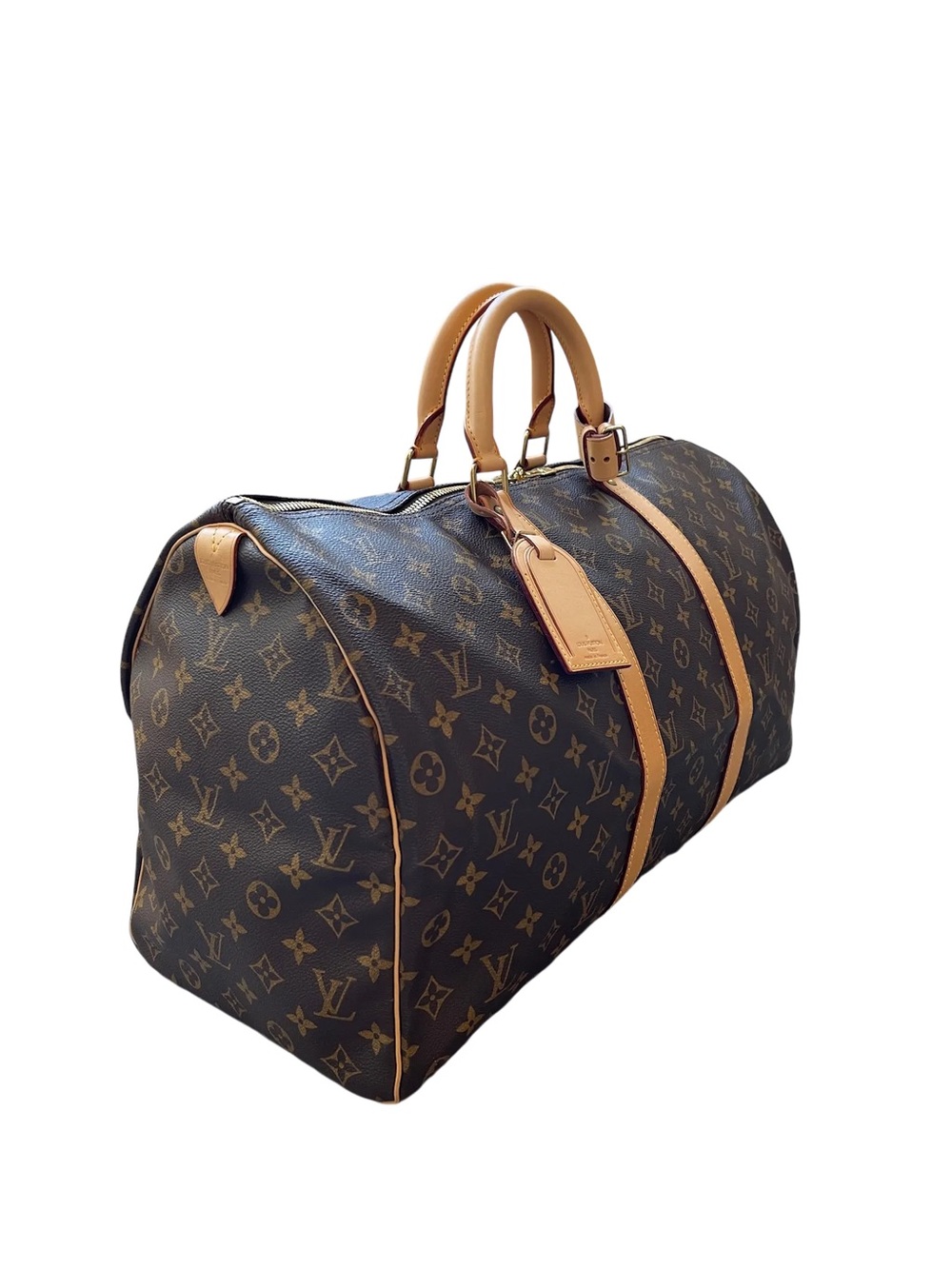 Louis Vuitton Monogram Canvas Duffel with Tan Leather Trim